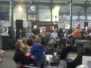 Musicians play at St Georges Market
